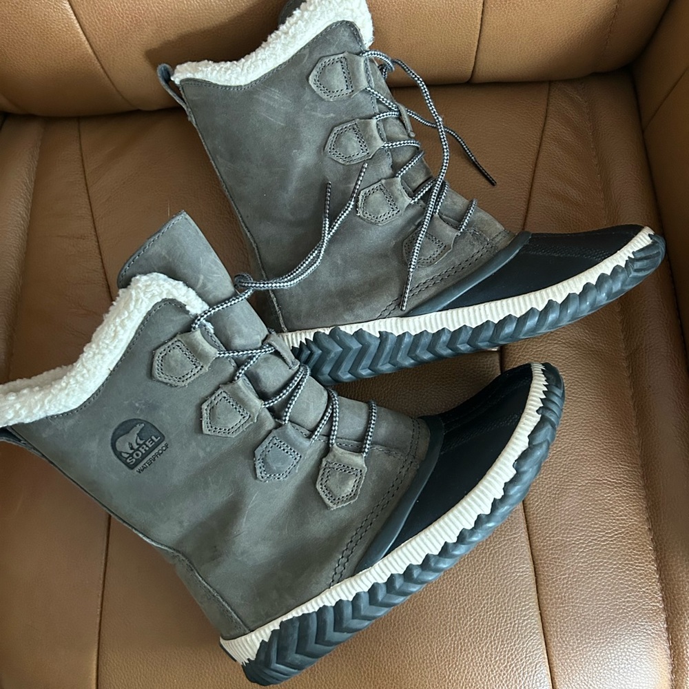 Sorel slouch duck boots charcoal gray 8 39 excellent - Picture 8 of 11